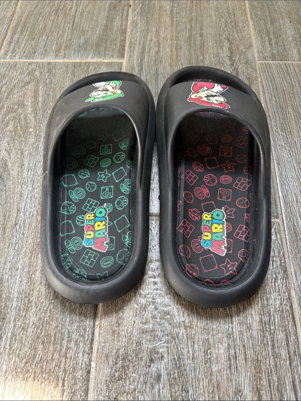 Mario Black Slide Sandals